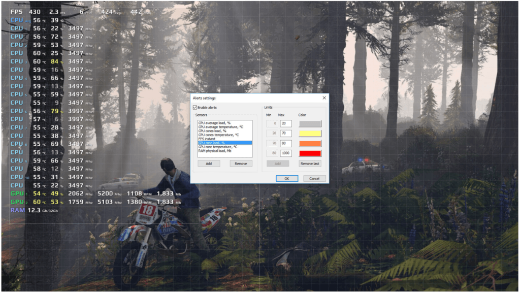 FPS Monitor CPU and temp monitoring